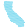 Abstract Blue Map Of California Sticker