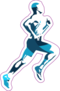 Abstract Blue Running Man Sticker
