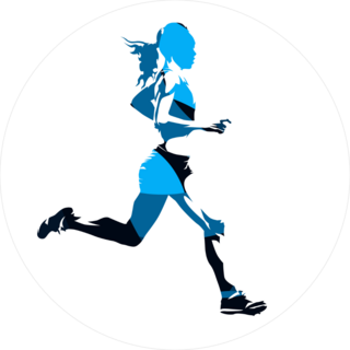 Abstract Blue Running Woman Sticker