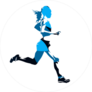 Abstract Blue Running Woman Sticker