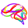 Abstract Brain Made Of Paint Strokes Sticker 