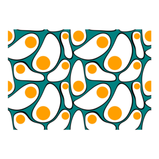 Abstract Breakfast Eggs On Blue Sticker 