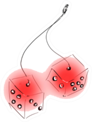 Abstract Cherry Art Dice Sticker