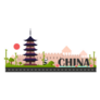 Abstract China Landscape Illustration Sticker