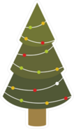 Abstract Christmas Tree With Trunk Sticker