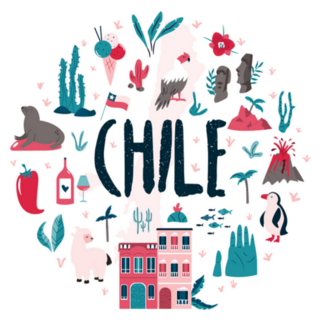 Abstract Circle Chile And Easter Island Sticker