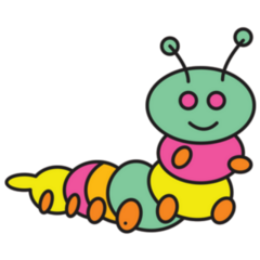 Abstract Color Caterpillar Icon Sticker
