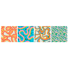  Abstract Colorful Pattern Set In Retro 80s Style Sticker