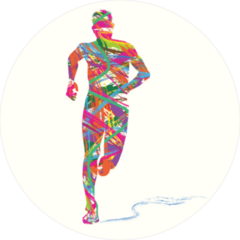 Abstract Colorful Silhouette Of Man Running Sticker