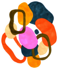 Abstract Composition Of A Modern Art Style Sticker