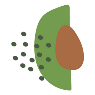 Abstract Composition With Avocado Shape Sticker