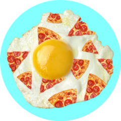 Abstract Concept Egg Pizza Sticker