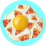 Abstract Concept Egg Pizza Sticker