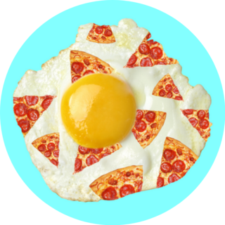 Abstract Concept Egg Pizza Sticker