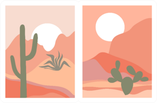 Abstract Contemporary Desert Arizona Sticker