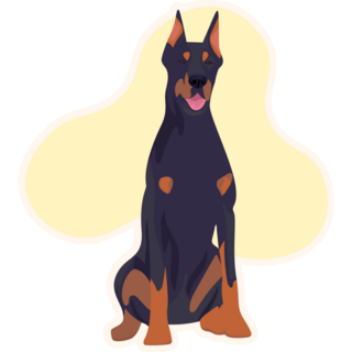 Abstract Doberman Yellow Sticker