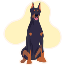 Abstract Doberman Yellow Sticker