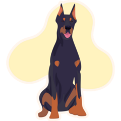 Abstract Doberman Yellow Sticker