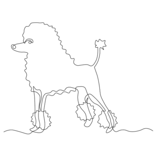 Abstract Dog Poodle Line Sticker