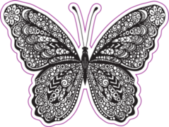 Abstract Doodle Decorative Butterfly Illustration Sticker