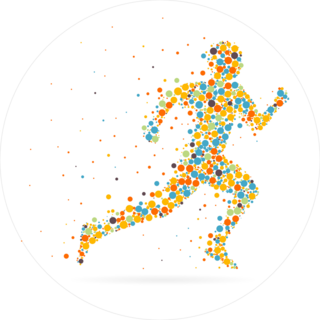 Abstract Dots Running Man Sticker