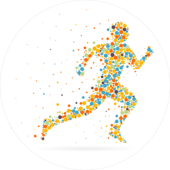 Abstract Dots Running Man Sticker