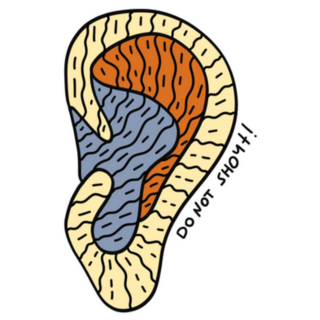 Abstract Ear Do Not Shout! Sticker