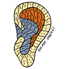Abstract Ear Do Not Shout! Sticker
