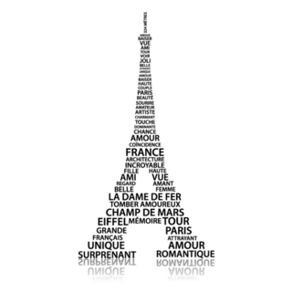 Abstract Eiffel Tower Made From The French Language Sticker