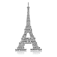 Abstract Eiffel Tower Made From The French Language Sticker