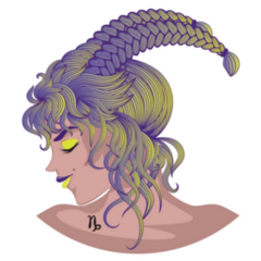 Abstract Fantasy Capricorn Girl Sticker