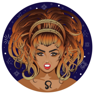 Abstract Fantasy Leo Girl Sticker