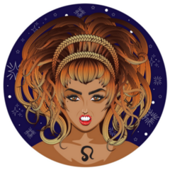 Abstract Fantasy Leo Girl Sticker