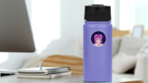 Abstract Fantasy Libra Girl Art Sticker on a Water Bottle (New) example