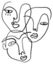 Abstract Fashion Artistic Portrait Of People Faces Sticker