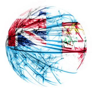 Abstract Fiji Sparkling Flag, Christmas Ball Sticker