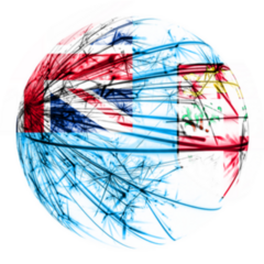 Abstract Fiji Sparkling Flag, Christmas Ball Sticker