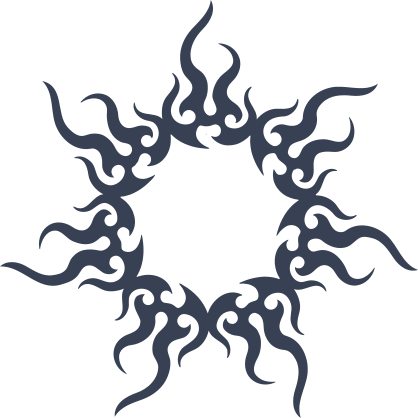 Abstract Flames Sun Sticker