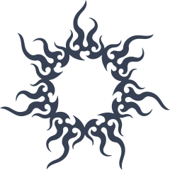 Abstract Flames Sun Sticker