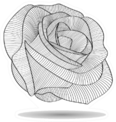 Abstract Flower Rose Floral Element Sticker
