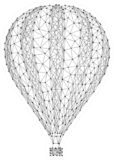 Abstract Futuristic Hot Air Balloon Sticker