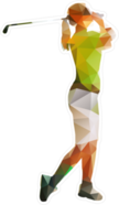 Abstract Geometric Golf Player Sticker