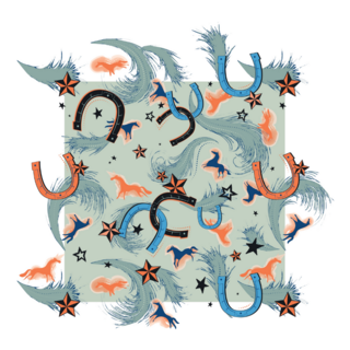 Abstract Geometric Horseshoes Pattern Sticker