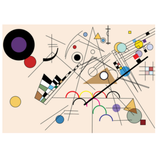 Abstract Geometric Painting Of Shapes Sticker