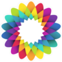 Abstract Geometric Rainbow Flower Sticker