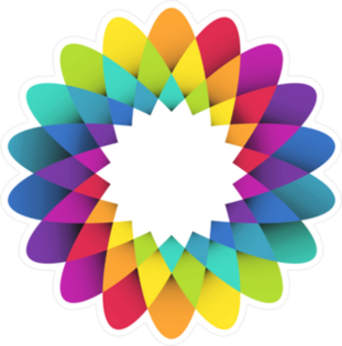 Abstract Geometric Rainbow Flower Sticker