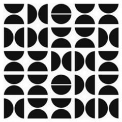 Abstract Geometrical 70s Inspired Composition Sticker