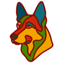 Abstract German Shepherd Sticker