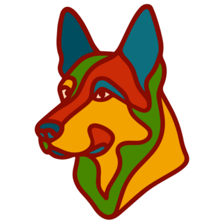 Abstract German Shepherd Sticker