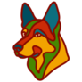 Abstract German Shepherd Sticker